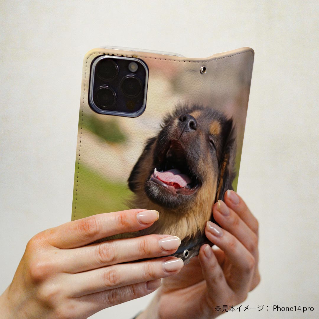 Galaxy S24 Ultra 用 手帳型 ケース SC-52E / SCG26 (SM-S928) 各キャリア 共通対応 ケース カバー 手帳型 マグネット式 ピタッと閉まる レザーケース カード収納 ポケット 022861 犬　動物　写真