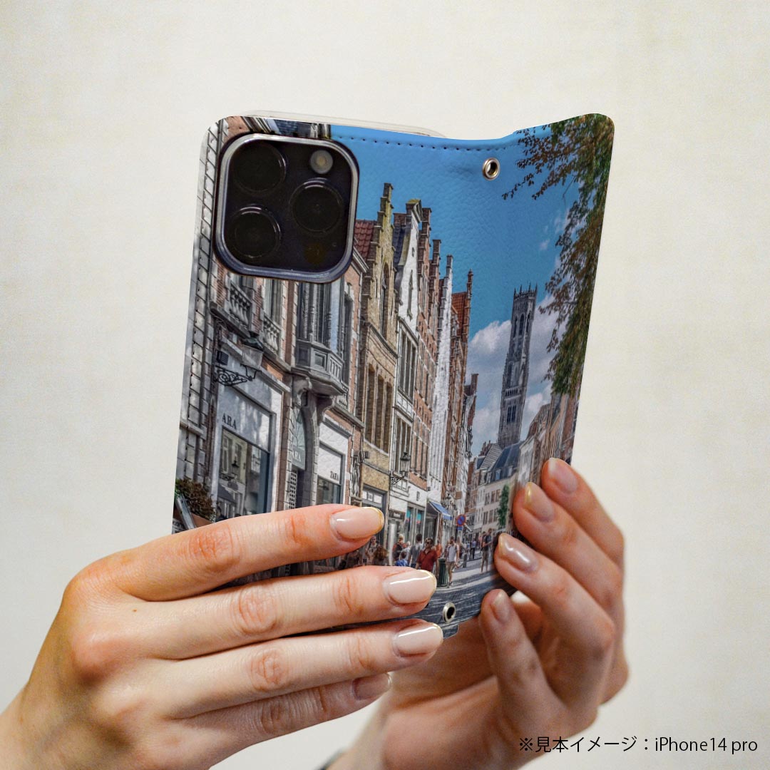 arrows N F-51C 用 ケース カバー 手帳型 マグネット式 ピタッと閉まる レザーケース f51c カード収納 ポケット 022966 風景　写真　街並み