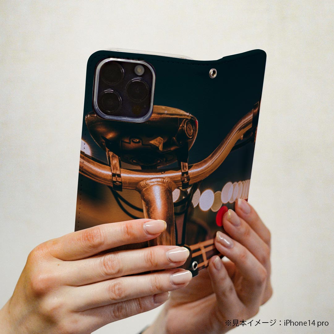 GRATINA KYV48 ケース 専用 ケース カバー 手帳型 マグネット式 ピタッと閉まる レザーケース kyv48 カード収納 ポケット igcase 022976 自転車　写真