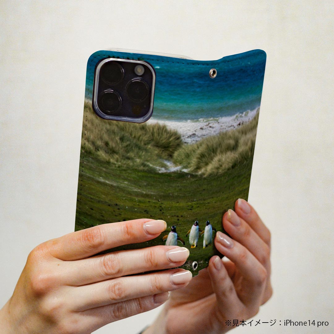 L-01K V30+ LG 専用 ケース カバー 手帳型 マグネット式 ピタッと閉まる レザーケース l01k カード収納 ポケット igcase 022981 写真　景色　海　生き物