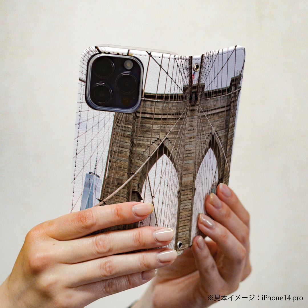 Xperia Ace II 用 スマホカバー SO-41B ケース カバー 手帳型 so41b マグネット式 ピタッと閉まる レザーケース カード収納 ポケット 023024 風景　橋　写真