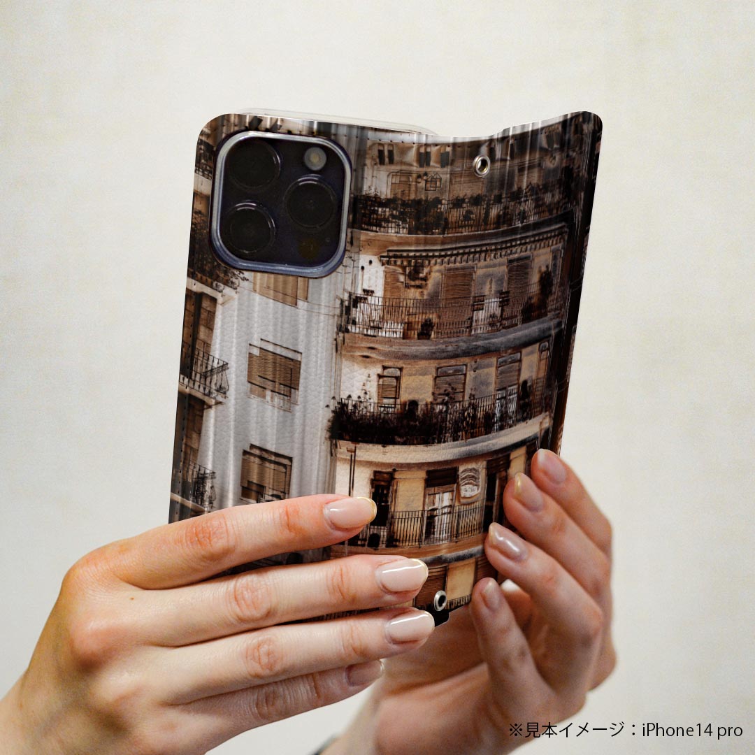 Galaxy S23 Ultra SC-52D SCG20 用 ケース カバー 手帳型 マグネット式 ピタッと閉まる レザーケース sc52d カード収納 ポケット 023031 写真　建物