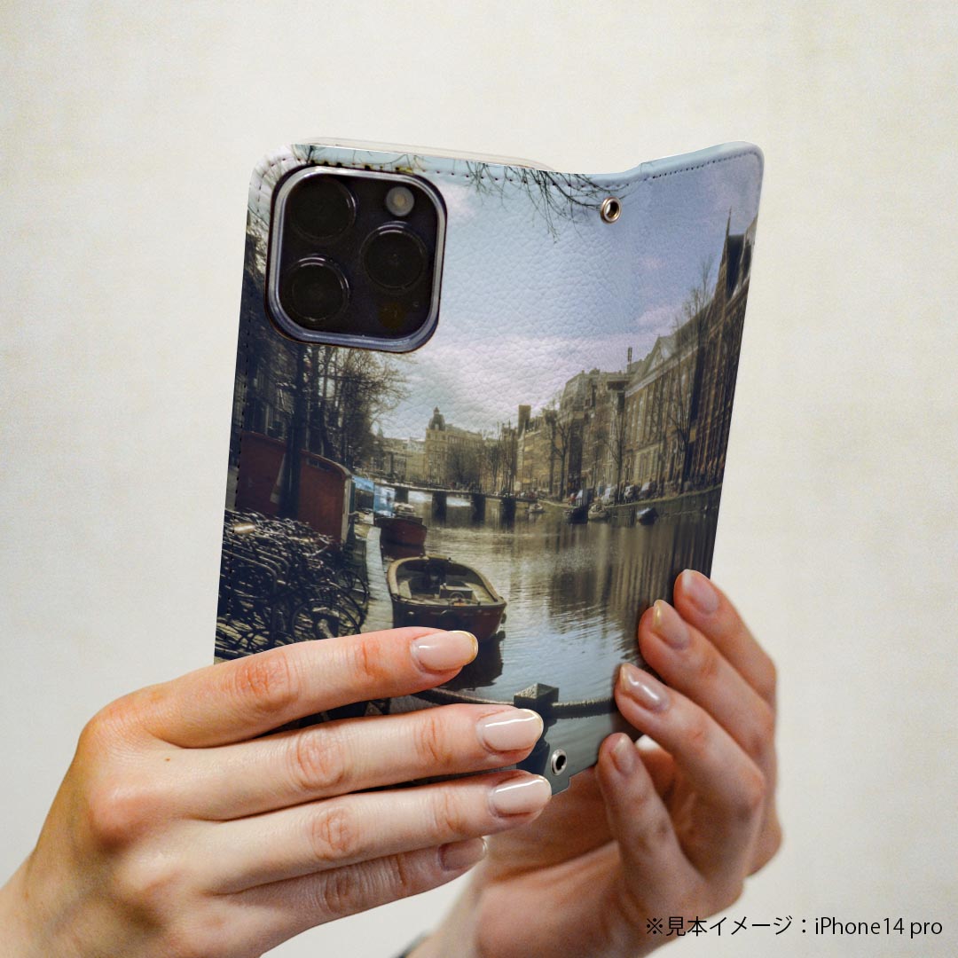 Arrows We F-51B FCG01 専用 ケース カバー 手帳型 マグネット式 ピタッと閉まる レザーケース f51b カード収納 ポケット igcase 023033 風景　写真　街並み