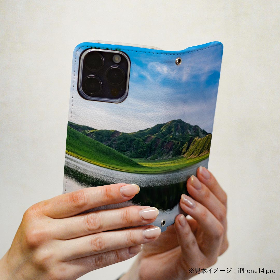 BASIO active3 KYG04 ベイシオ アクティブ3 ケース カバー 手帳型 マグネット式 ピタッと閉まる レザーケース kyg04 カード収納 ポケット igcase 023061 自然　山　湖　景色