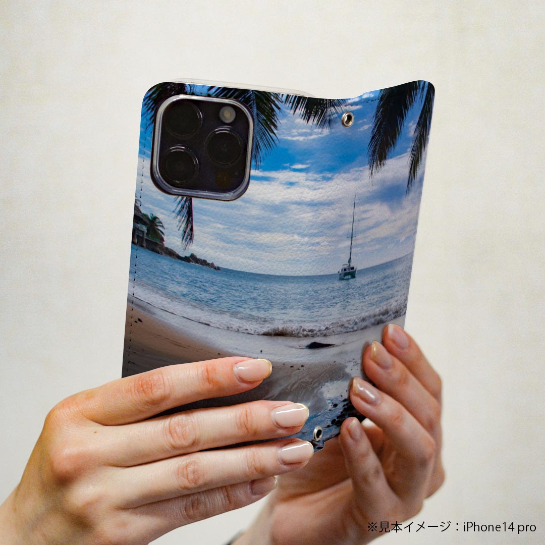 AQUOS zero6 SHG04 A102SH SH-RM18 2021 モデル 専用 ケース カバー 手帳型 マグネット式 ピタッと閉まる レザーケース カード収納 ポケット igcase 023282 海　景色　自然