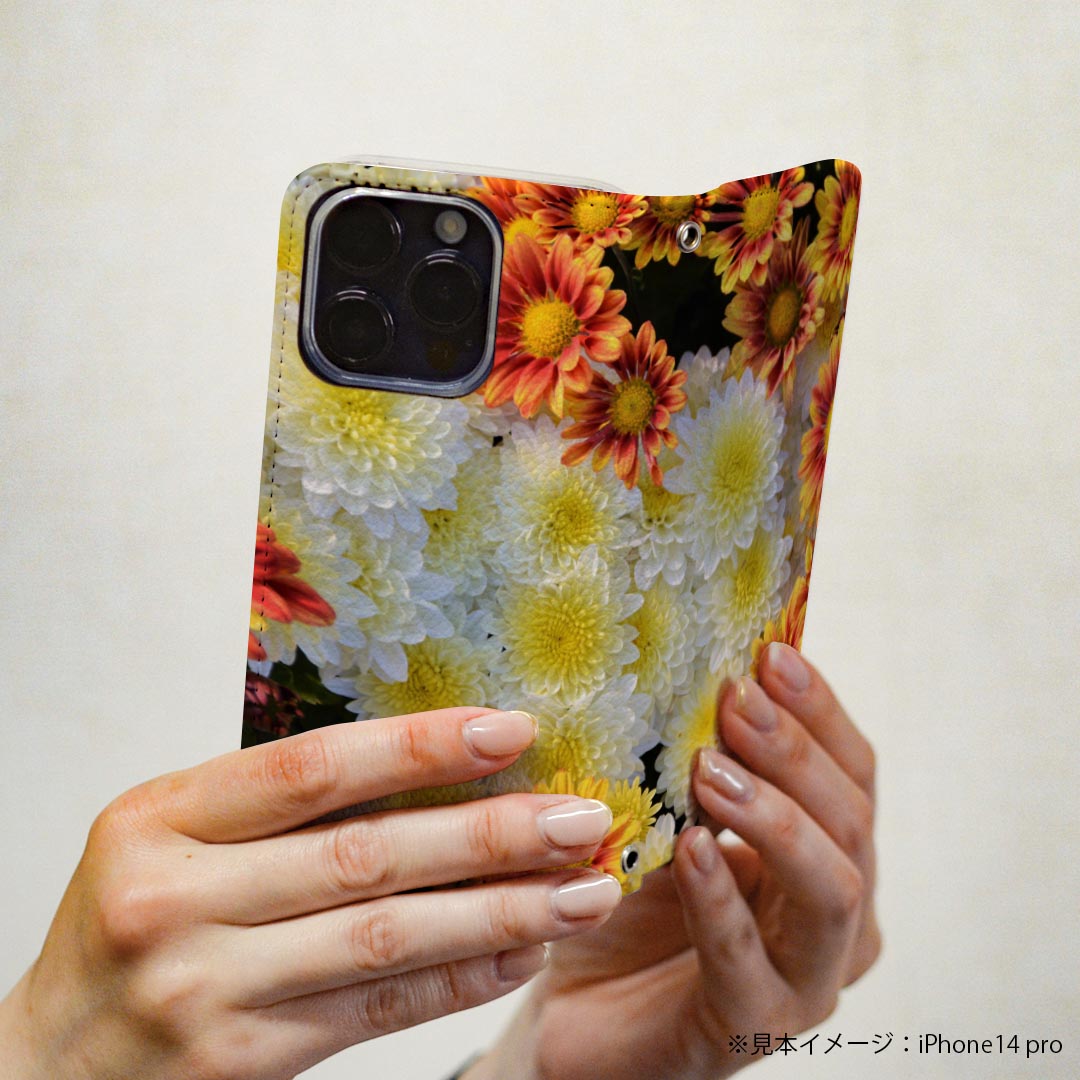 Xperia 5 SOV41 エクスぺリア ファイブ xperia5 専用 ケース カバー 手帳型 マグネット式 ピタッと閉まる レザーケース sov41 カード収納 ポケット igcase 023306 花　フラワー　写真