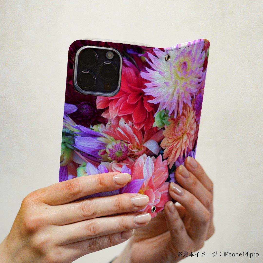 arrows NX F-01K アローズ NX 専用 ケース カバー 手帳型 マグネット式 ピタッと閉まる レザーケース f01k カード収納 ポケット igcase 023341 花　フラワー　写真