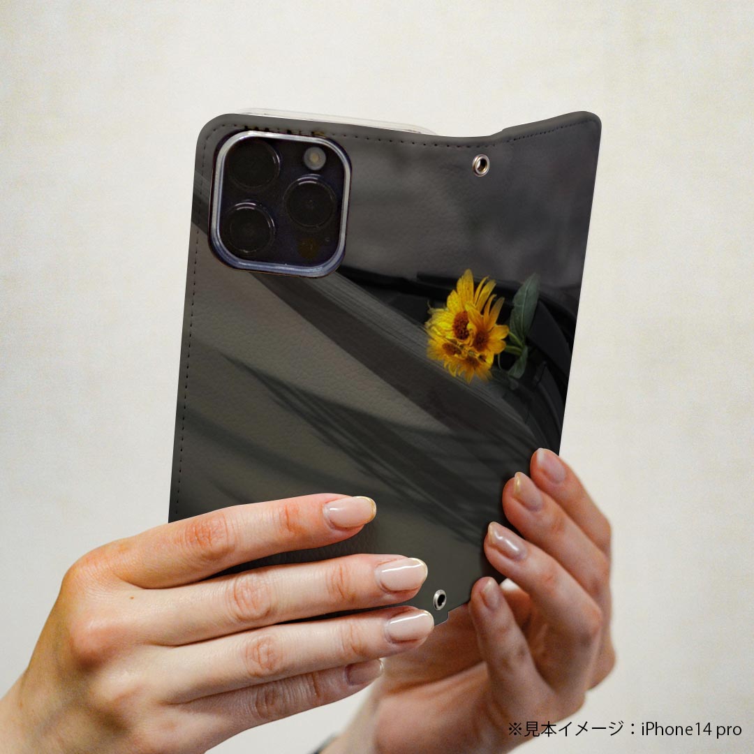 iPhone16pro 6.3インチ 専用 各キャリア iPhone 16 pro 共通対応 ケース カバー 手帳型 マグネット式 ピタッと閉まる レザーケース iphone16pro カード収納 ポケット igcase 023374 花　フラワー　写真