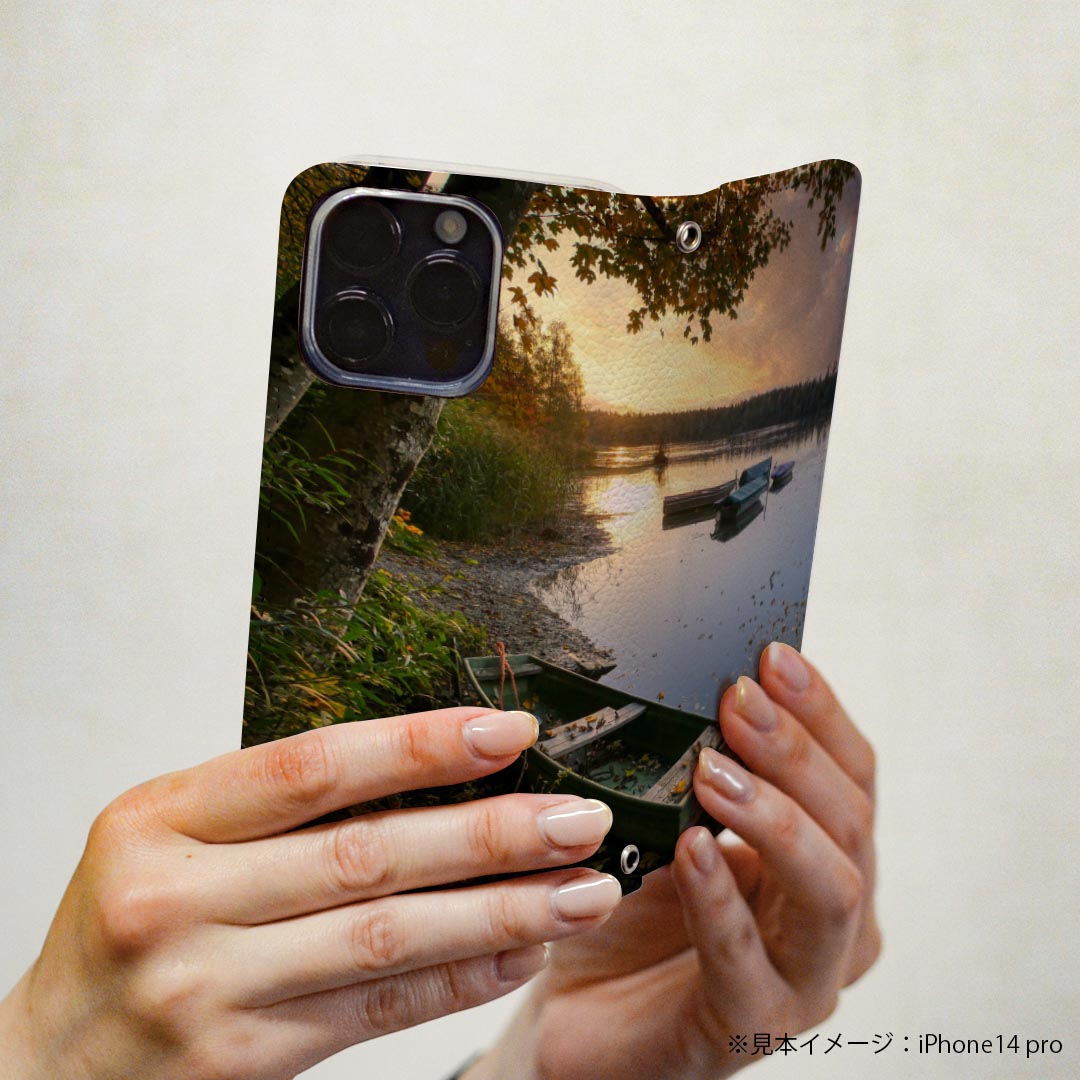 AQUOS wish3 SH-53D A302SH SH-M25 用 ケース カバー 手帳型 マグネット式 ピタッと閉まる レザーケース sh53d カード収納 ポケット 023485 風景　写真