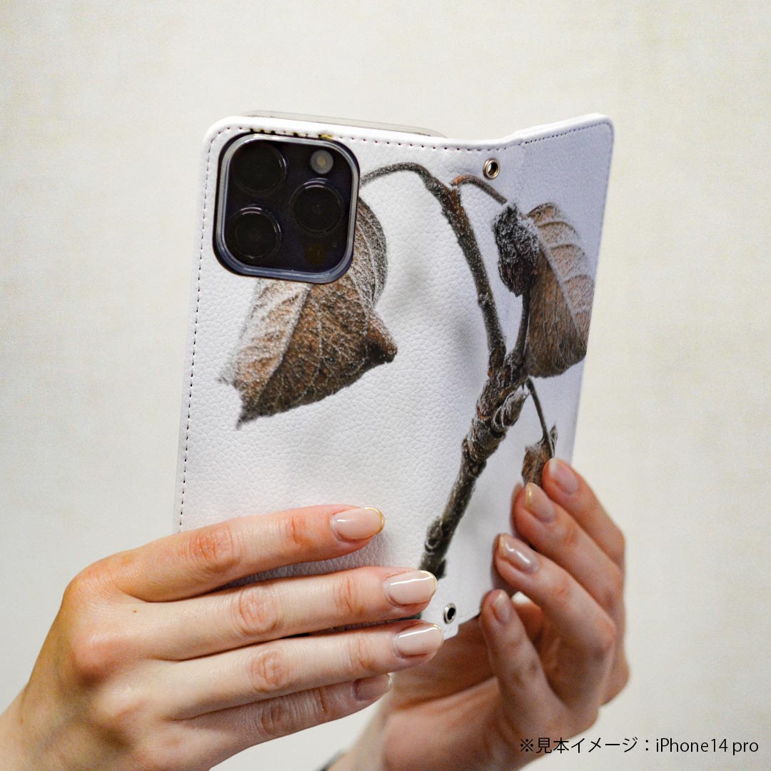 SH-02M AQUOS sense3 アクオス センススリー 専用 ケース カバー 手帳型 マグネット式 ピタッと閉まる レザーケース sh02m docomo ドコモ カード収納 ポケット igcase 023508 葉っぱ　植物　秋