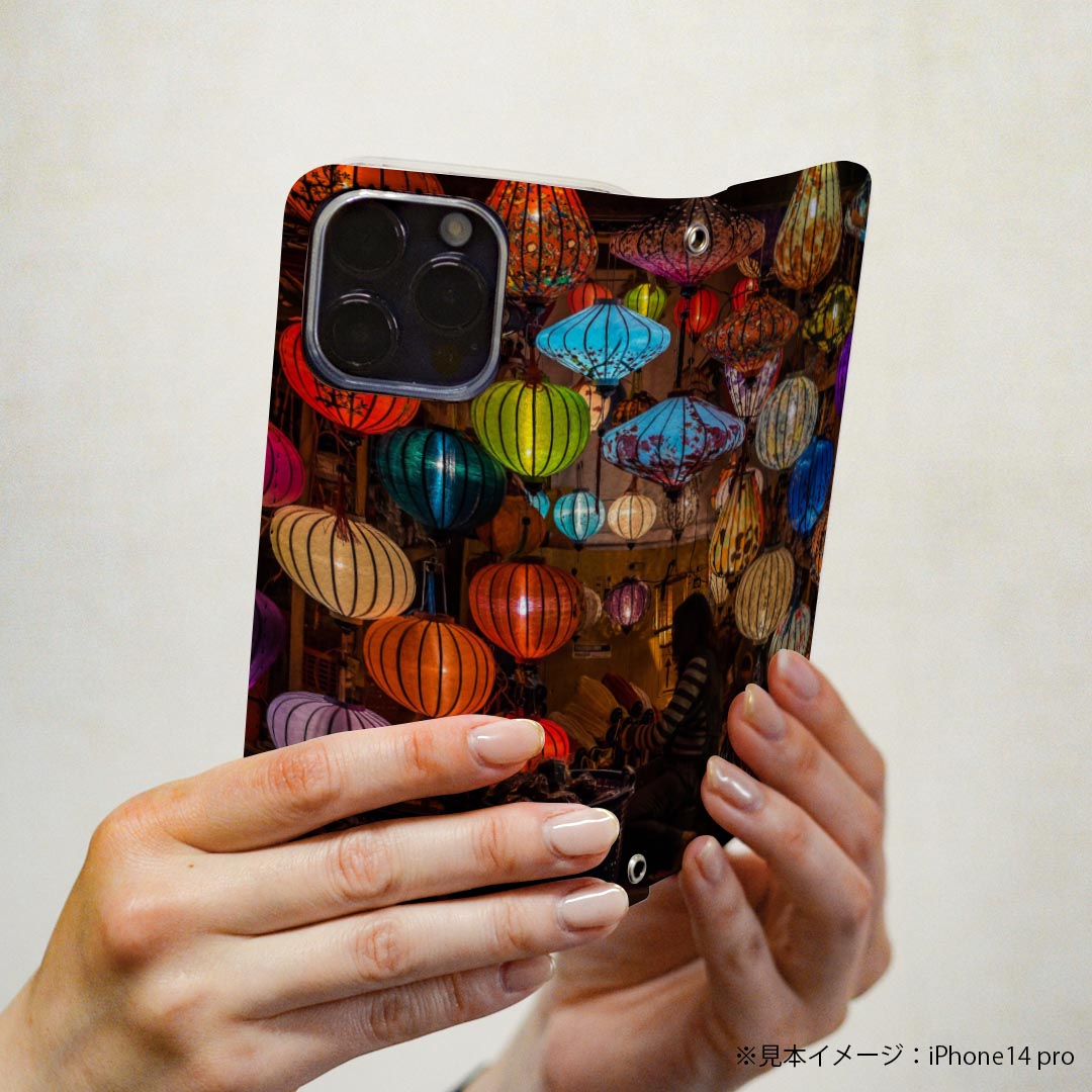 Xperia 10 V SO-52D / SOG11 / A302SO / XQ-DC44 エクスペリア 専用 ケース カバー 手帳型 マグネット式 ピタッと閉まる レザーケース so52d カード収納 ポケット igcase 023555 ランプ　ライト　写真　カラフル