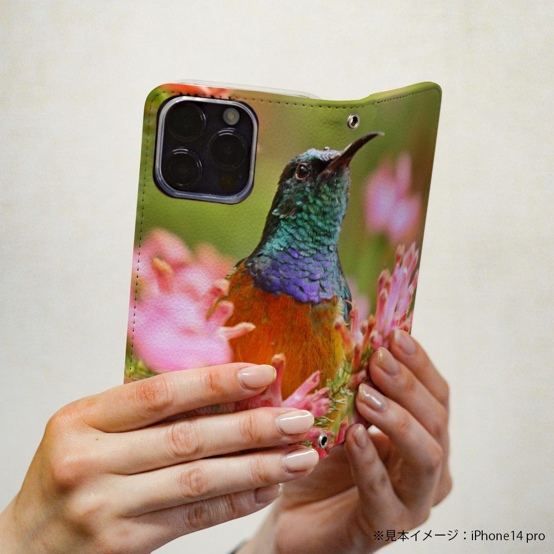 Xperia XZ3 SO-01L エクスペリア XZ3 専用 ケース カバー 手帳型 マグネット式 ピタッと閉まる レザーケース so01l カード収納 ポケット igcase 023626 鳥　花　写真