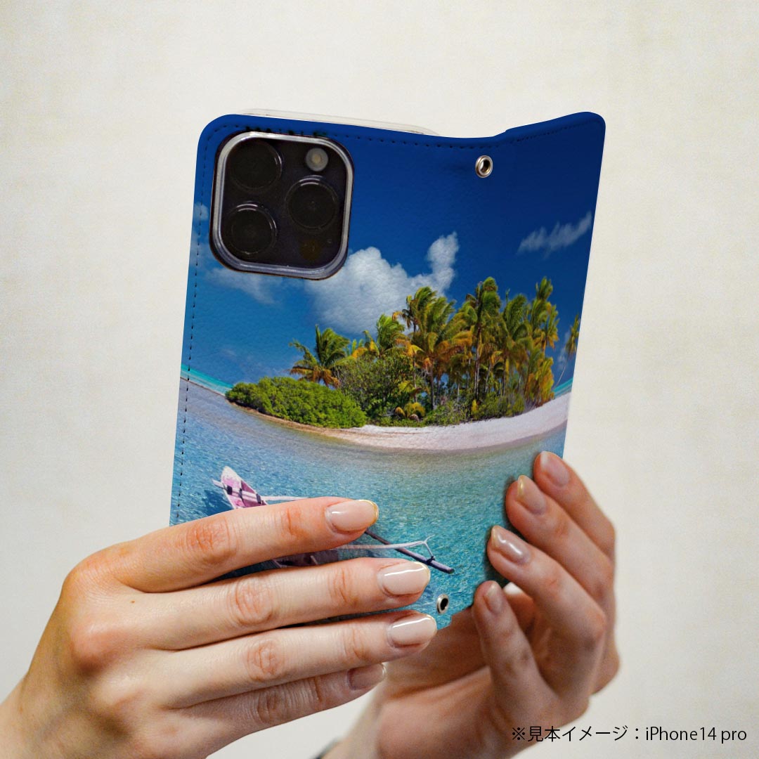 iPhone 16e 用 各キャリア 共通対応 iphone16e 手帳型ケース カバー 手帳型 マグネット式 ピタッと閉まる レザーケース カード収納 ポケット igcase 023689 海　写真