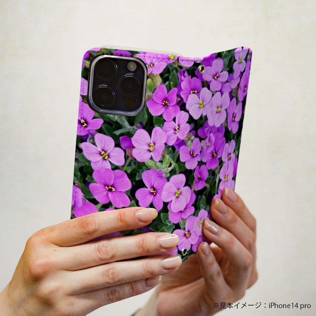 S25 Ultra 用 スマホカバー SC-52F / SCG32 共通対応 ケース カバー 手帳型 マグネット式 ピタッと閉まる レザーケース カード収納 ポケット 023703 花　フラワー