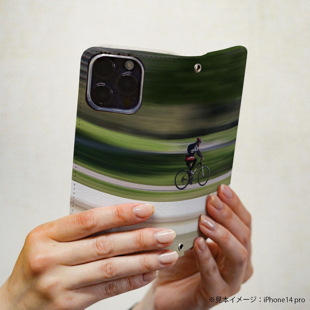 Galaxy A55 5G 用 手帳型ケース SC-53E / SCG27 共通対応 カバー 手帳型 マグネット式 ピタッと閉まる レザーケース sc53e カード収納 ポケット igcase 023706 自転車　写真
