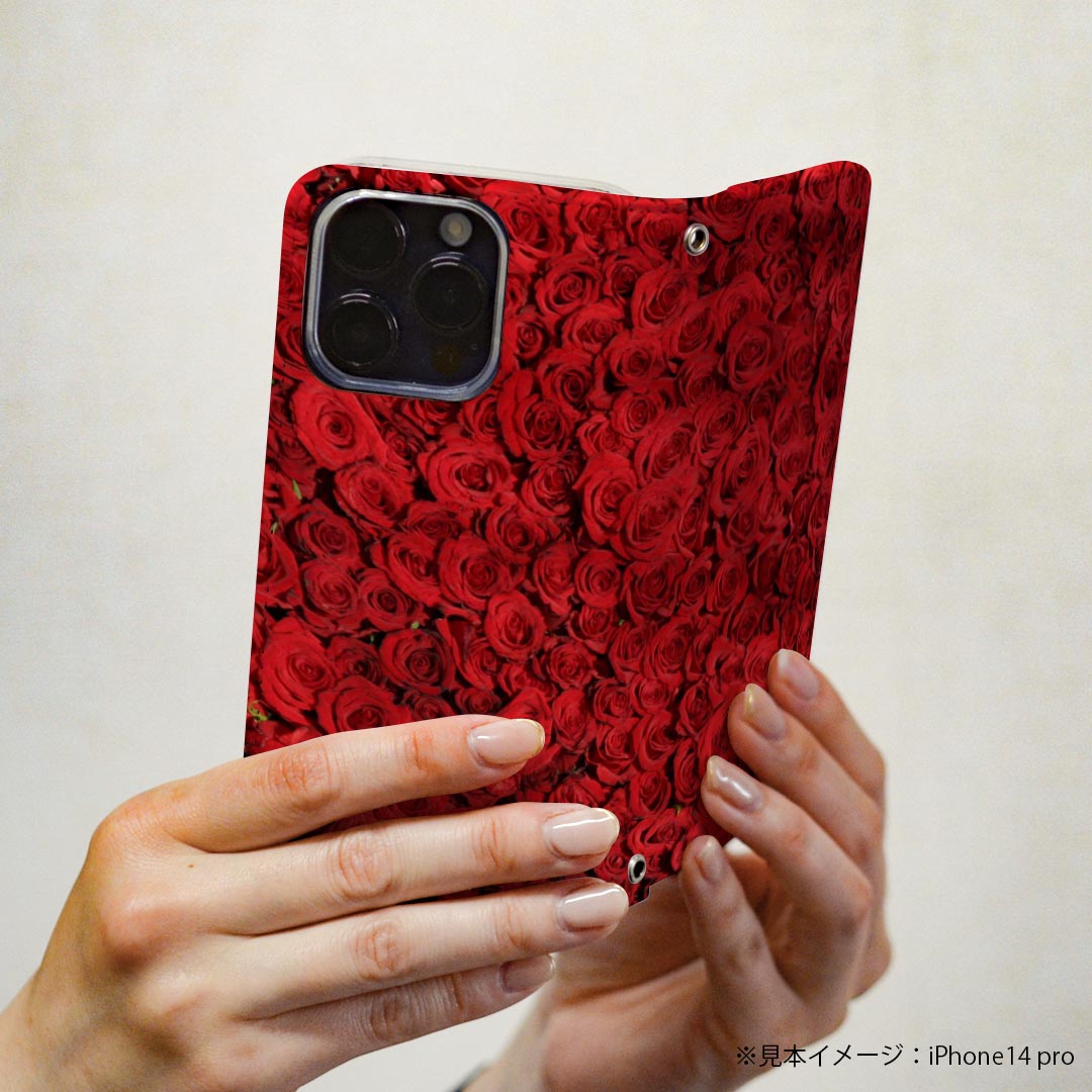 Xperia 10 II SOV43 エクスペリア テン マークツー Xperia10 専用 ケース カバー 手帳型 マグネット式 ピタッと閉まる レザーケース カード収納 ポケット igcase 023714 花　フラワー　バラ