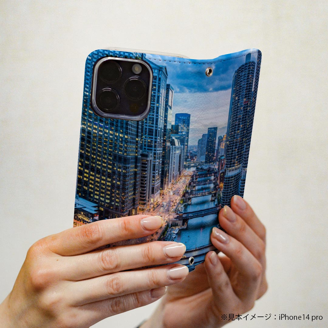 Xperia 10 II SOV43 エクスペリア テン マークツー Xperia10 専用 ケース カバー 手帳型 マグネット式 ピタッと閉まる レザーケース カード収納 ポケット igcase 023724 都市　夜景　風景