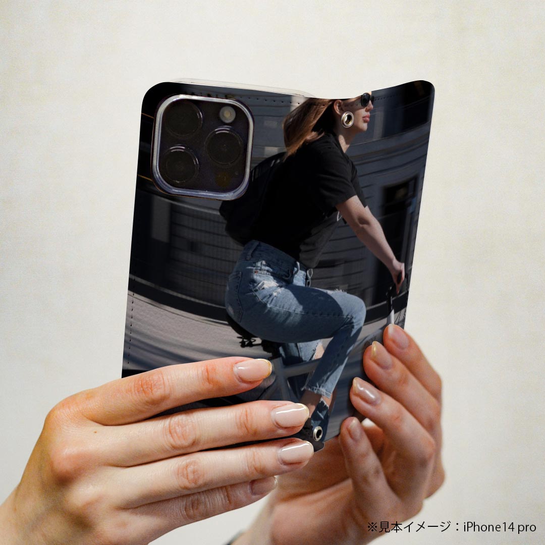 L-03K LG Electronics LG style エルジースタイル 専用 ケース カバー 手帳型 マグネット式 ピタッと閉まる レザーケース l03k docomo カード収納 ポケット igcase 023760 自転車　女性　人物