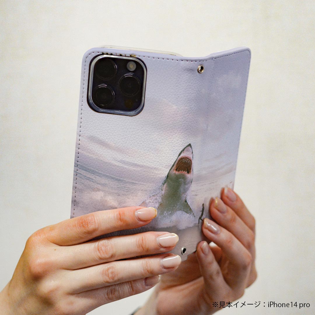 Google Pixel 9 Pro XL 専用 ケース カバー 手帳型 マグネット式 ピタッと閉まる レザーケース pixel9proxl カード収納 ポケット igcase 023785 サメ　海