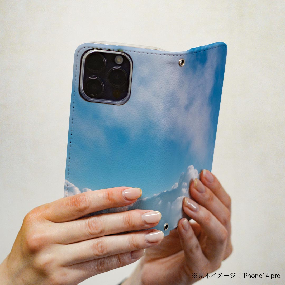 arrows NX F-01J アローズ NX 専用 ケース カバー 手帳型 マグネット式 ピタッと閉まる レザーケース f01j カード収納 ポケット igcase 023802 空　雲　写真