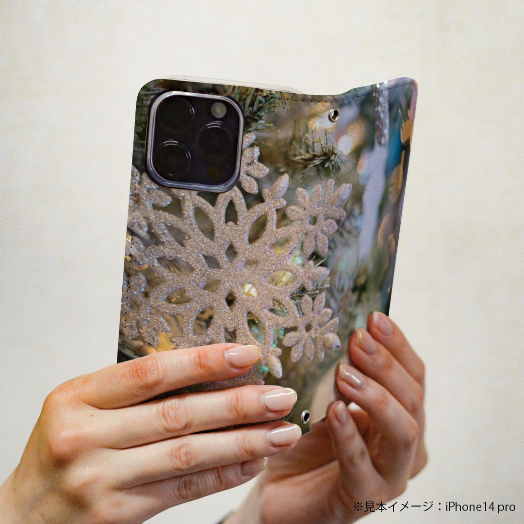 iPhoneX iPhone 10 アイフォーン エックス　テン 専用 ケース カバー 手帳型 マグネット式 ピタッと閉まる レザーケース iphone x カード収納 ポケット igcase 023812 クリスマス　ツリー