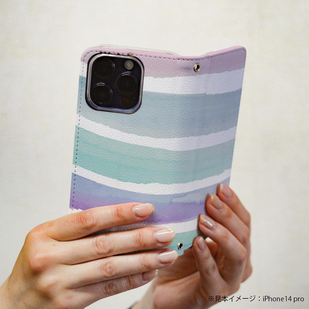 AQUOS zero2 SHV47 アクオス ゼロツー shv47 専用 ケース カバー 手帳型 マグネット式 ピタッと閉まる レザーケース カード収納 ポケット igcase 023951 パステルカラー　水彩 3