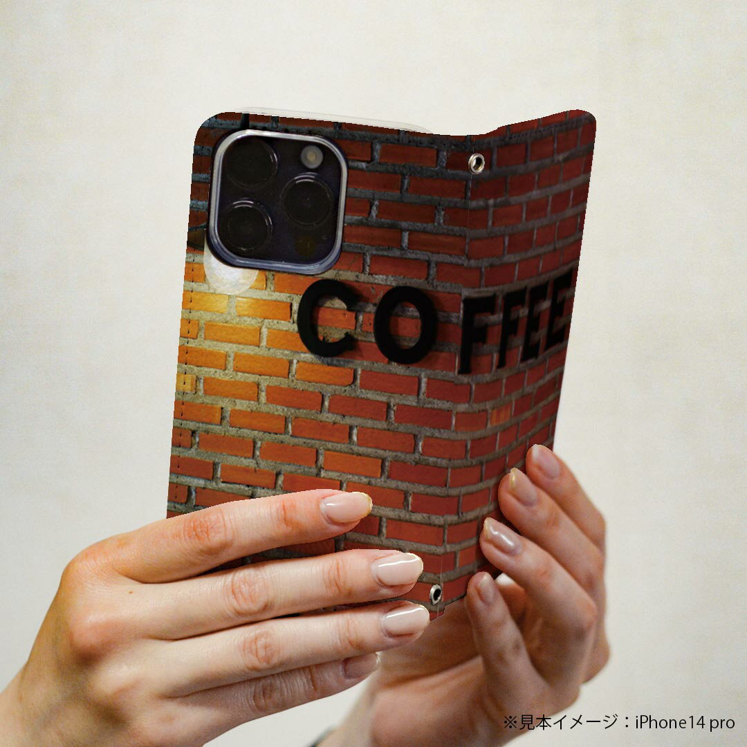 Galaxy A52 5G SC-53B エクスペリア sc53b 専用 ケース カバー 手帳型 マグネット式 ピタッと閉まる レザーケース カード収納 ポケット igcase 025925 コーヒー　壁　レンガ