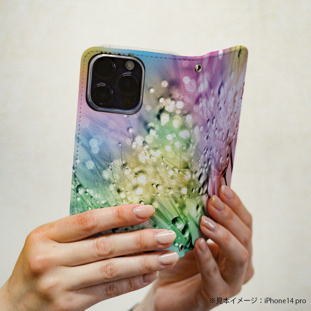 iPhone16plus 6.7インチ 専用 各キャリア iPhone 16 plus 共通対応 ケース カバー 手帳型 マグネット式 ピタッと閉まる レザーケース iphone 16plus カード収納 ポケット igcase 026099 花　たんぽぽ　カラフル