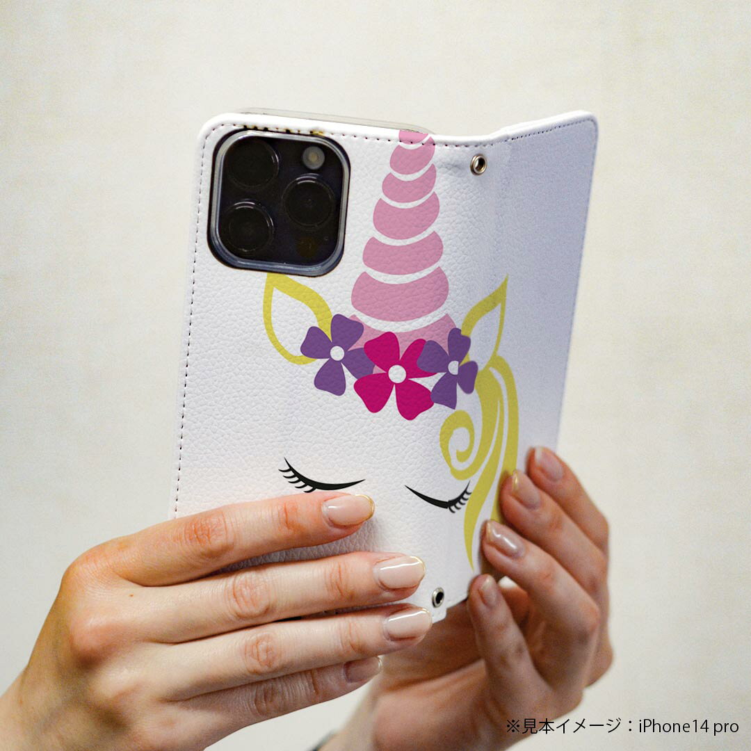 Xperia Ace SO-02L Experiencia Ace exclusivo Caso de cobertura Manual Magnético Pintado y cerrado Caso de leña so02l Cajero de tarjetas bolsillo igcase 026256 Pegasus Unicornio Flores — vista 3