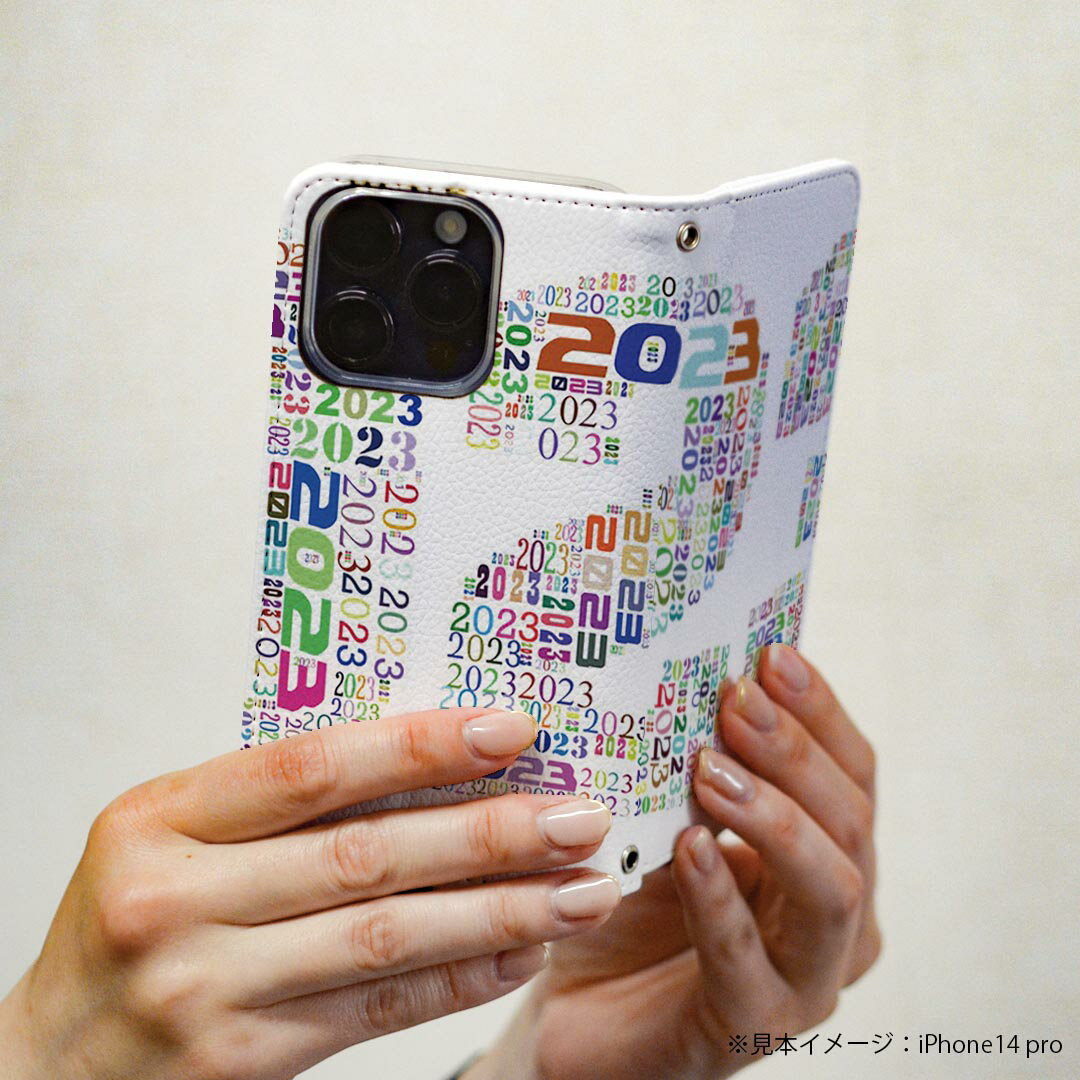 AQUOS sense3 用 スマホカバー SH-02M / SHV45 / SH-M12 共通対応 ケース カバー 手帳型 マグネット式 ピタッと閉まる レザーケース カード収納 ポケット 030500 2023 年号 文字