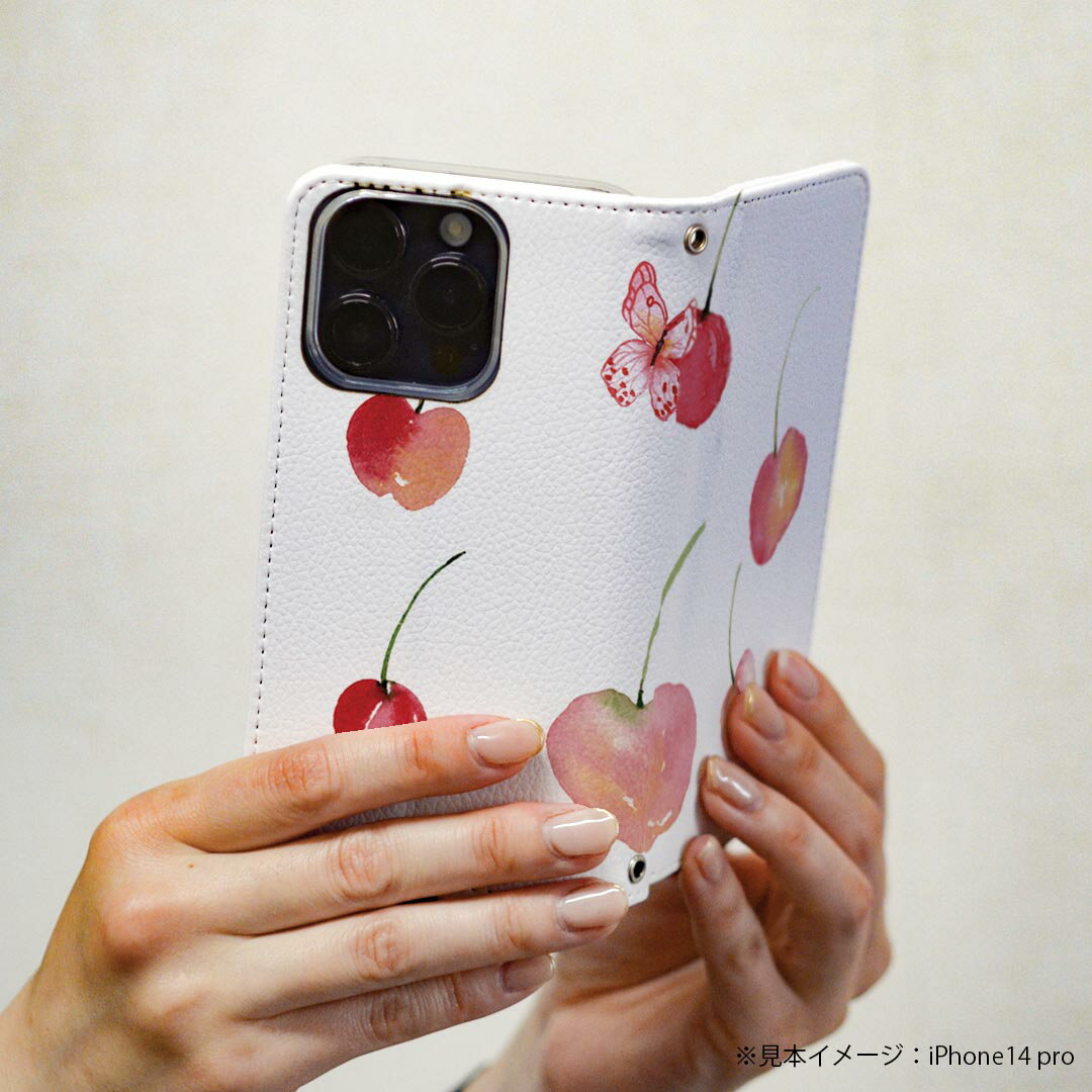 Google Pixel 9a ケース カバー 手帳型 マグネット式 ピタッと閉まる レザーケース pixel9a カード収納 ポケット igcase 031559 サクランボ