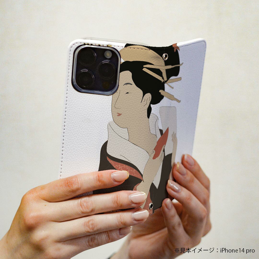 Google Pixel 9 Pro XL 専用 ケース カバー 手帳型 マグネット式 ピタッと閉まる レザーケース pixel9proxl カード収納 ポケット igcase 032050 女性 浮世絵