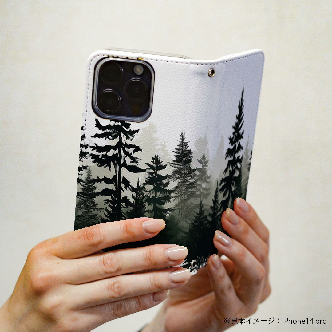 DIGNO BX3 用 A401KC / A402KC / A403KC 共通対応 ケース カバー 手帳型 マグネット式 ピタッと閉まる レザーケース ディグノBX3 カード収納 ポケット igcase 033658 木 森