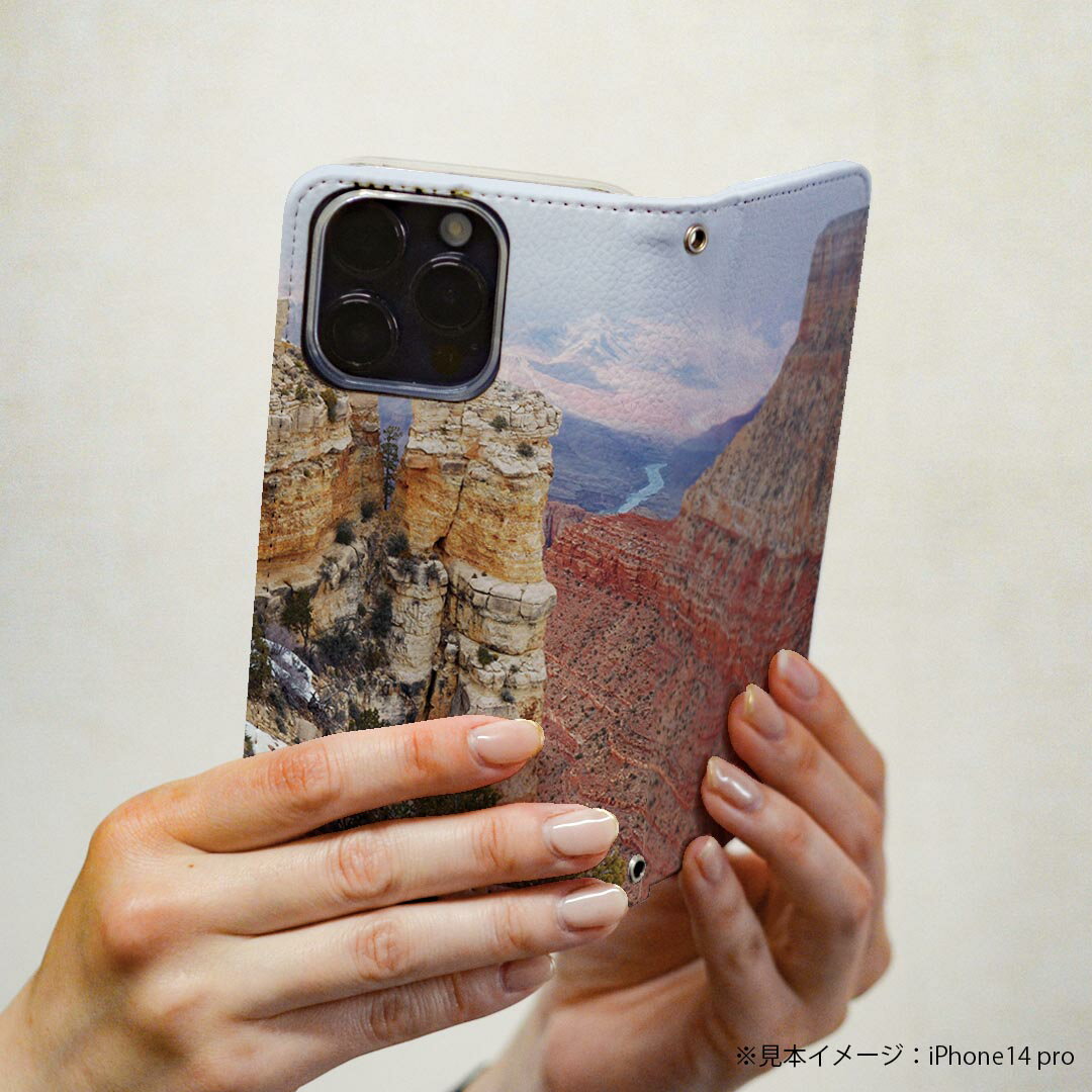 Xperia 5 III 用 スマホカバー SO-53B / SOG05 共通対応 ケース カバー 手帳型 マグネット式 ピタッと閉まる レザーケース カード収納 ポケット 033742 グランドキャニオン