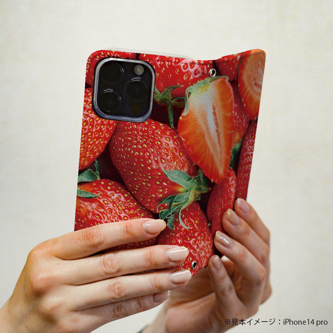 nubia S 5G A403ZT ケース カバー 手帳型 マグネット式 ピタッと閉まる レザーケース a403zt ワイモバイル カード収納 ポケット igcase 033822 イチゴ 苺