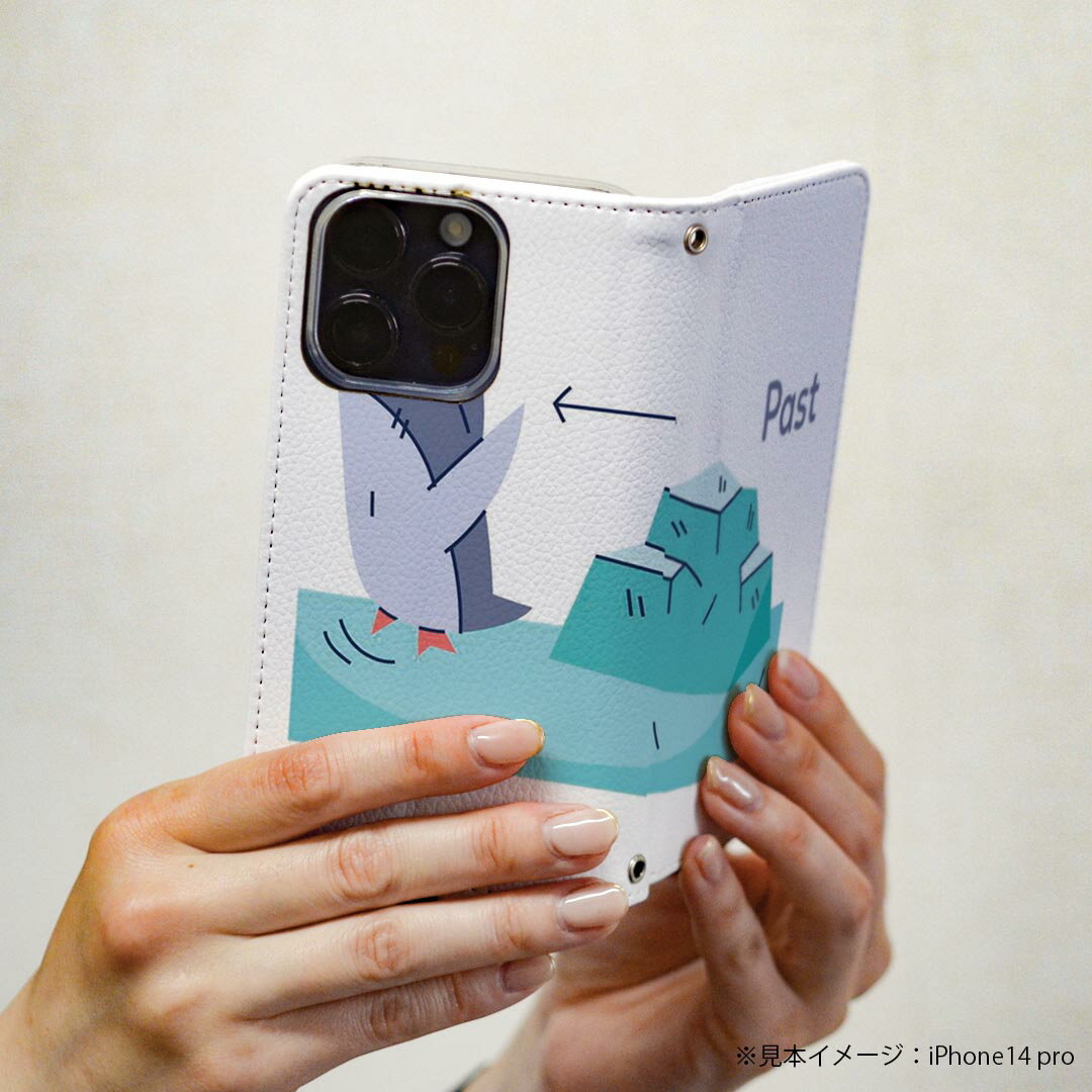 Galaxy A54 5G 用 スマホカバー SC-53D / SCG21 共通対応 ケース カバー 手帳型 マグネット式 ピタッと閉まる レザーケース カード収納 ポケット 035621 アニマル 動物 ペンギン 鳥