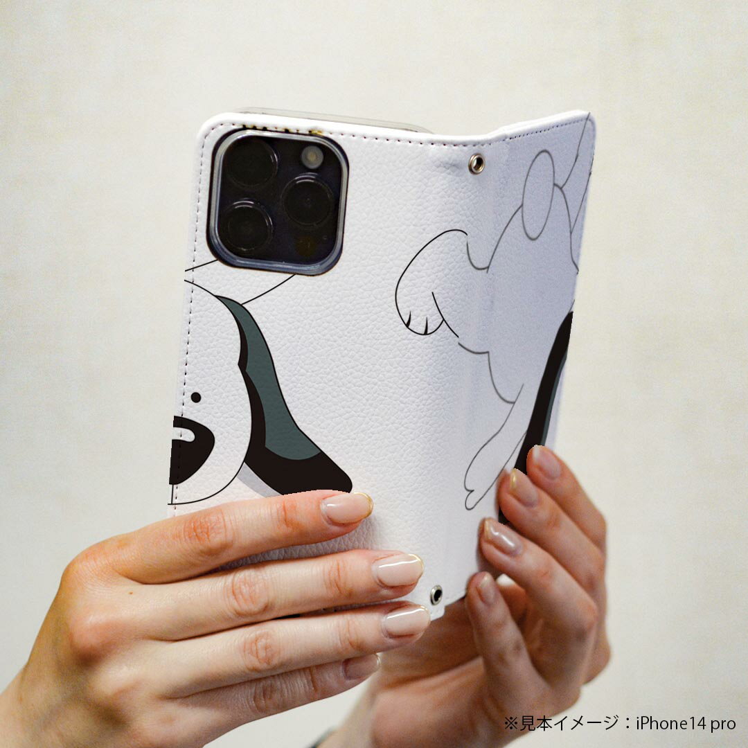 Galaxy A25 用 SC-53F / SCG33 共通対応 ケース カバー 手帳型 マグネット式 ピタッと閉まる レザーケース ギャラクシーa25 5G カード収納 ポケット igcase 004192 犬　動物　キャラクター