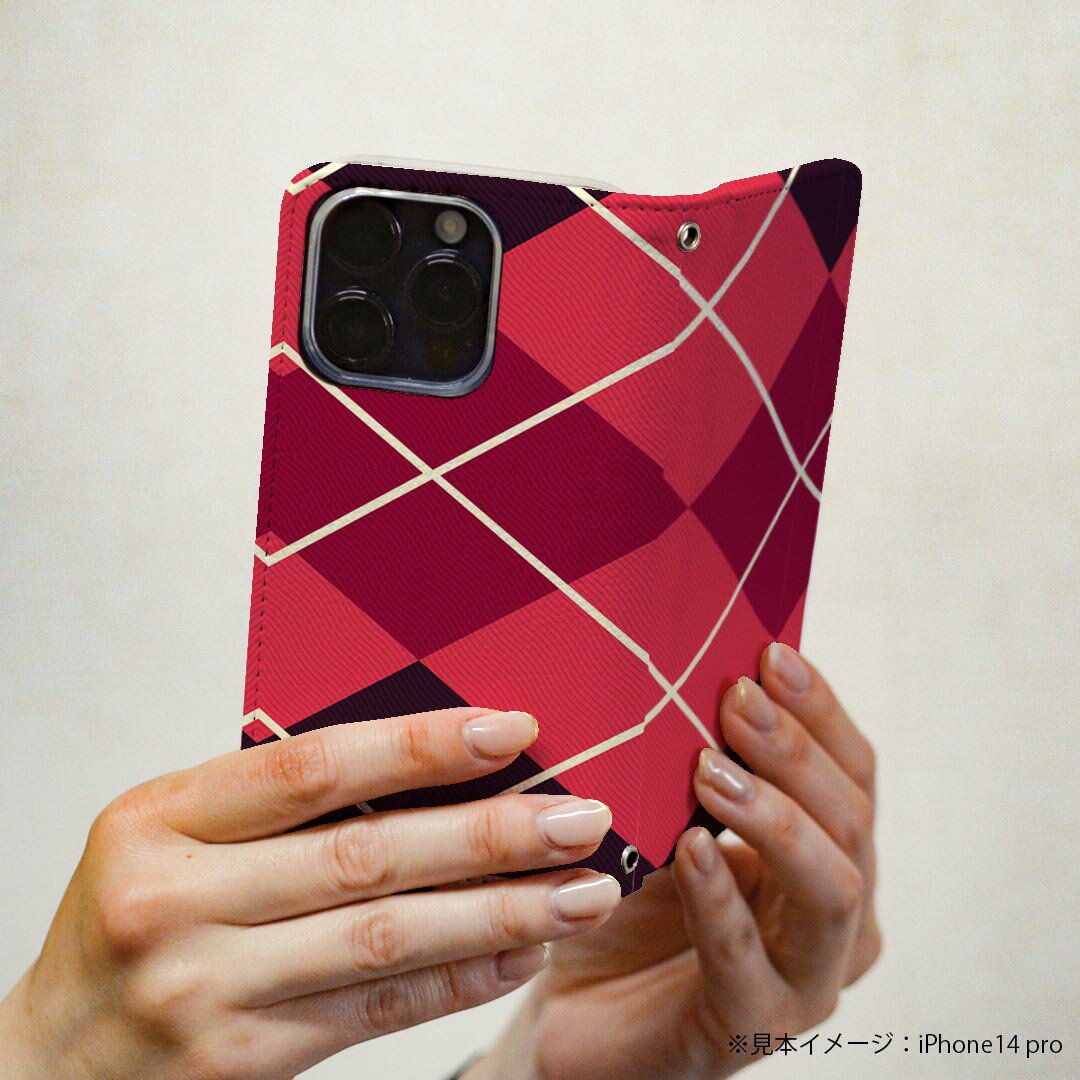 AQUOS ZETA SH-04H アクオスフォン ゼータ sh04h 専用 ケース カバー 手帳型 マグネット式 ピタッと閉まる レザーケース カード収納 ポケット igcase 004225 チェック　ピンク　黒 3