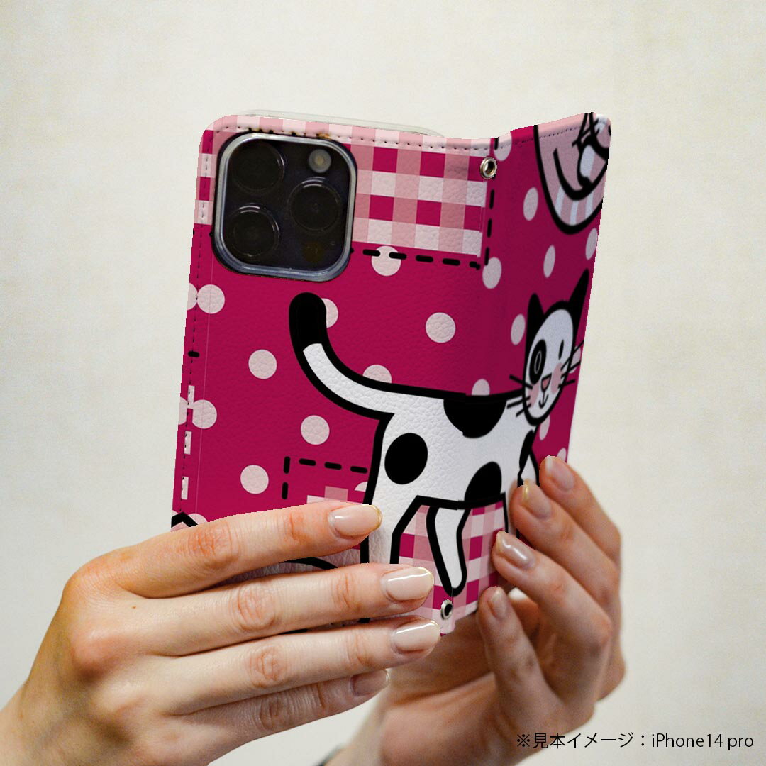 iPhoneXS iPhone 10S アイフォーン エックス テンエス iphonexs 専用 ケース カバー 手帳型 マグネット式 ピタッと閉まる レザーケース sc02k カード収納 ポケット igcase 004232 猫　動物　水玉　チェック