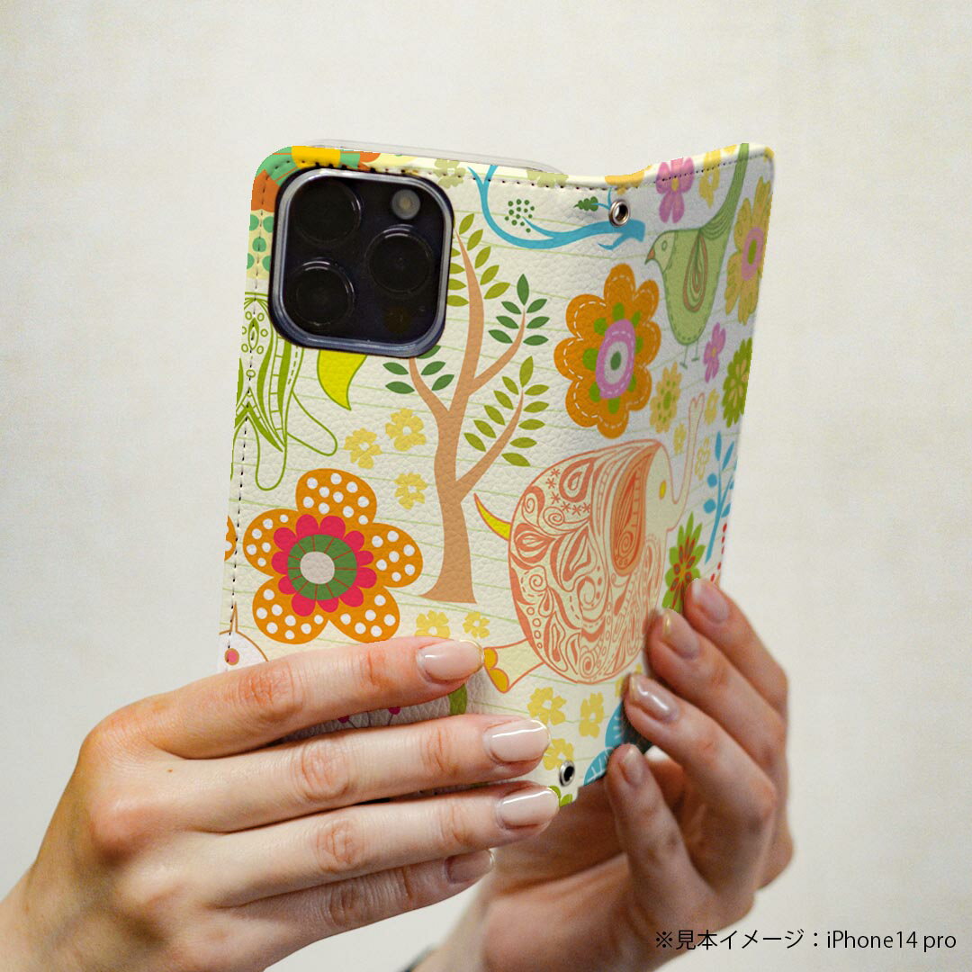 Galaxy Note8 SC-01K ギャラクシー ノートエイト sc01k 専用 ケース カバー 手帳型 マグネット式 ピタッと閉まる レザーケース カード収納 ポケット igcase 004287 花　動物　カラフル