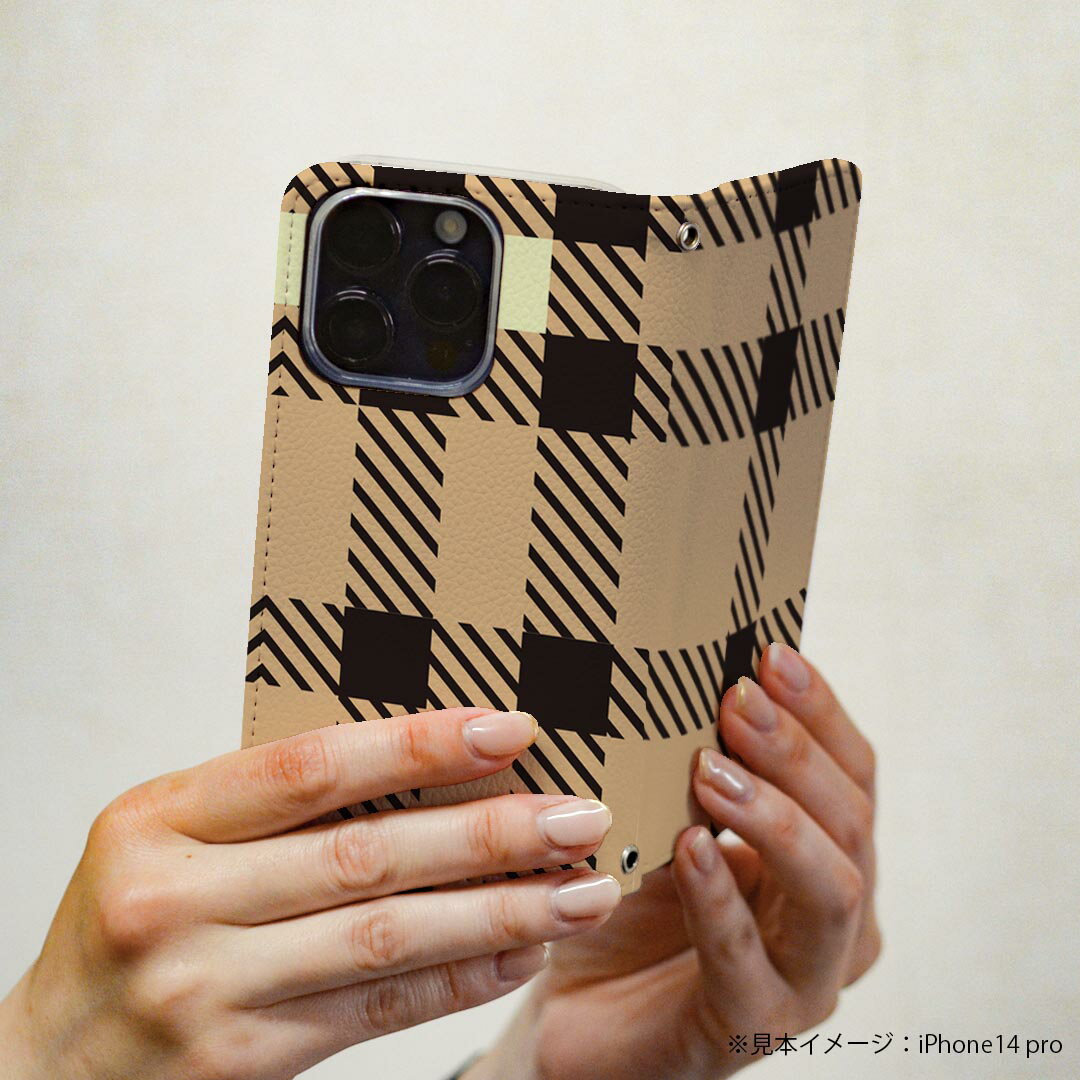 Xperia 1 III SO-51B エクスペリア so51b SOG03 共通対応 専用 ケース カバー 手帳型 マグネット式 ピタッと閉まる レザーケース カード収納 ポケット igcase 004299 チェック　ブラウン　黒