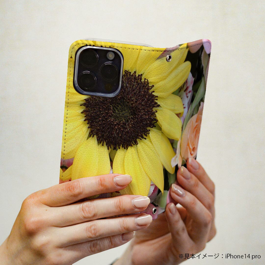 Xperia 10 V SO-52D / SOG11 / A302SO / XQ-DC44 エクスペリア 専用 ケース カバー 手帳型 マグネット式 ピタッと閉まる レザーケース so52d カード収納 ポケット igcase 004662 花　　写真