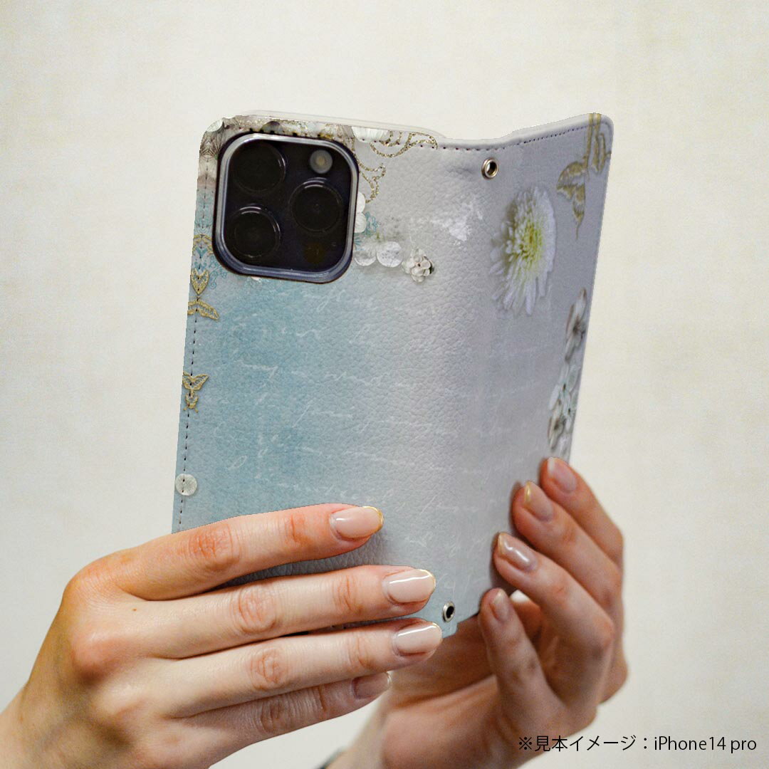 nubia S 5G A403ZT ケース カバー 手帳型 マグネット式 ピタッと閉まる レザーケース a403zt ワイモバイル カード収納 ポケット igcase 004824 花　蝶　文字