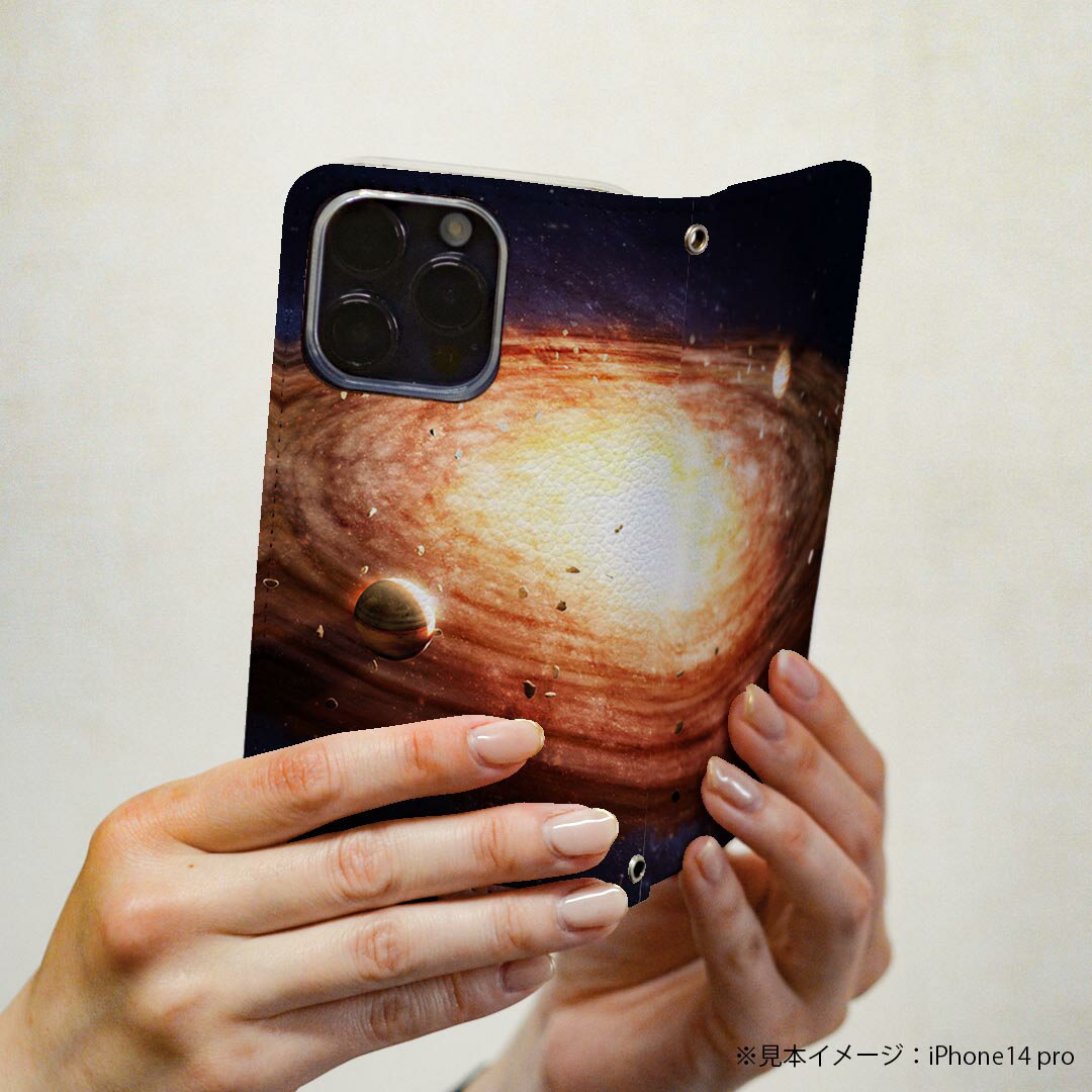 Xperia 5 V 用 SO-53D / SOG12 共通対応 ケース 手帳型 004912 宇宙　惑星　写真