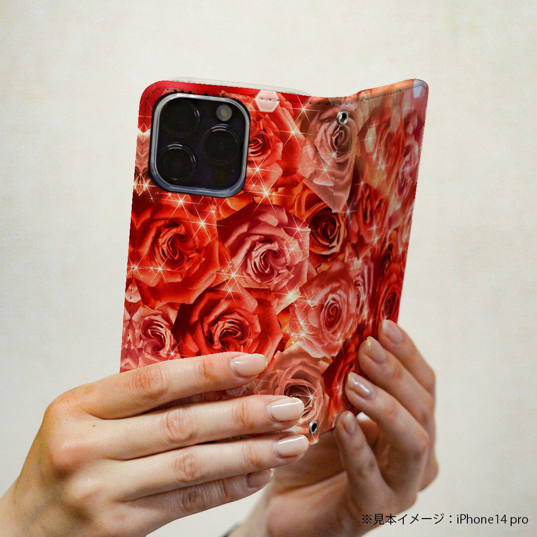 Galaxy Note8 SC-01K ギャラクシー ノートエイト sc01k 専用 ケース カバー 手帳型 マグネット式 ピタッと閉まる レザーケース カード収納 ポケット igcase 004966 薔薇　赤　写真