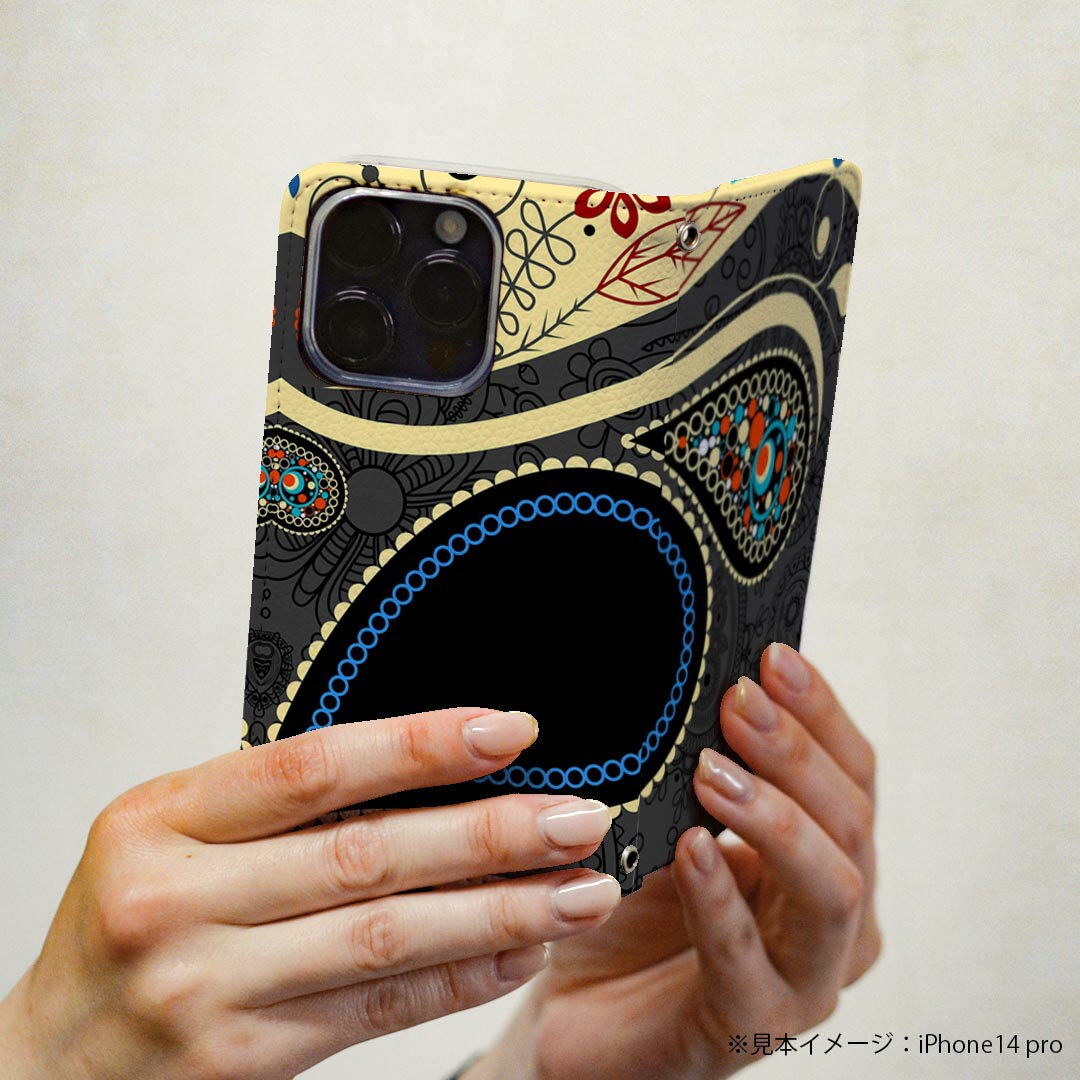 iPhone15 6.1インチ 専用 各キャリア iPhone 15 共通対応 ケース カバー 手帳型 マグネット式 ピタッと閉まる レザーケース iphone 15 カード収納 ポケット igcase 005002 花　　黒