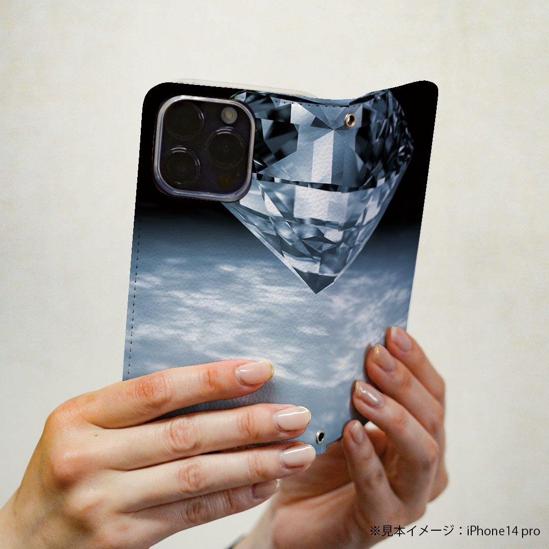 Galaxy A36 5G / A56 5G 用 スマホカバー SC-54F / SCG34 共通対応 ケース カバー 手帳型 マグネット式 ピタッと閉まる レザーケース カード収納 ポケット 005192 宝石　クリスタル　シンプル