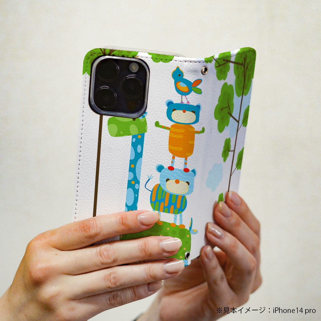 Pixel 3XL Google pixel3xl グーグル ピクセル3XL 専用 ケース カバー 手帳型 マグネット式 ピタッと閉まる レザーケース カード収納 ポケット igcase 005276 動物　緑　イラスト