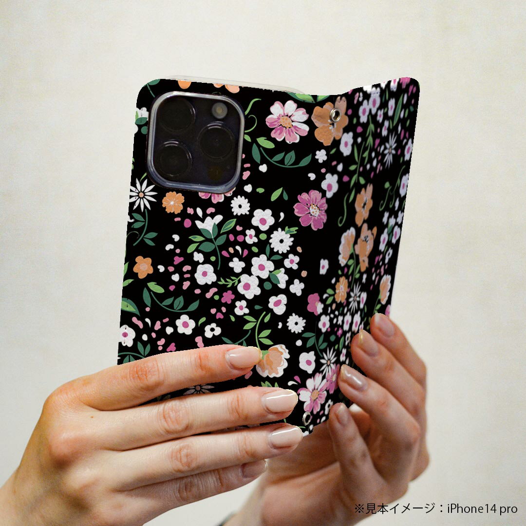 Galaxy A51 5G 用 スマホカバー SC-54A / SCG07 共通対応 ケース カバー 手帳型 マグネット式 ピタッと閉まる レザーケース カード収納 ポケット 005331 花　白　ピンク　オレンジ