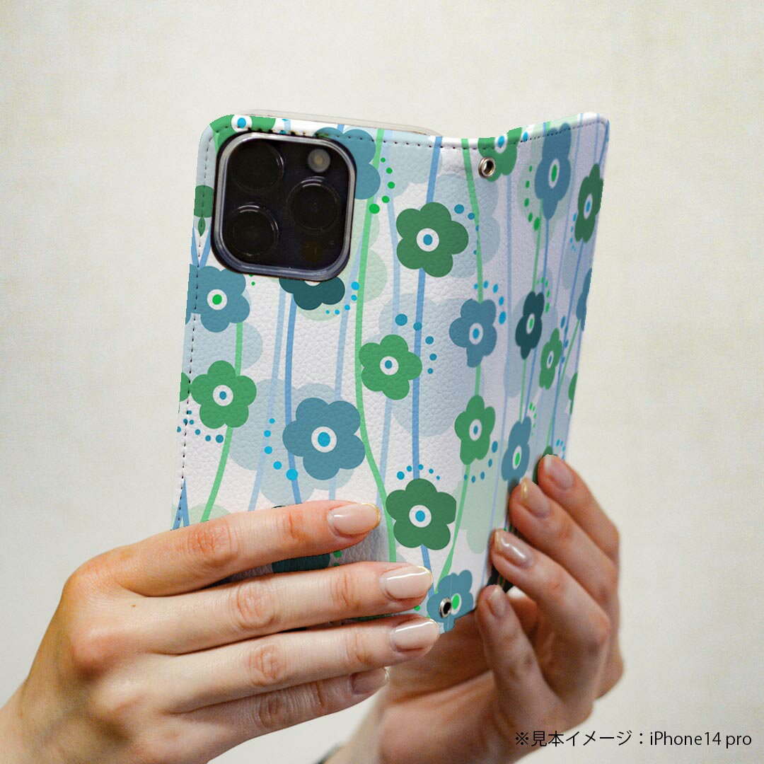 Galaxy A23 5G 用 スマホカバー SC-56C / SCG18 共通対応 ケース カバー 手帳型 マグネット式 ピタッと閉まる レザーケース カード収納 ポケット 005693 花　　模様